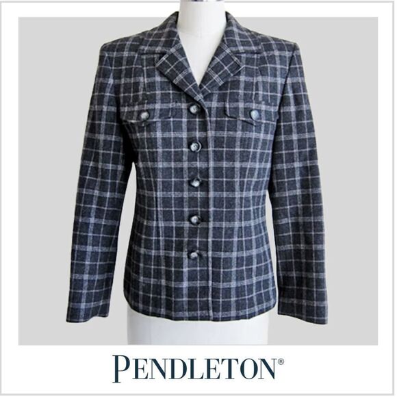 Pendleton Jackets & Blazers - Pendleton Women's USA Made 100% Virgin Wool Gray suit Size 12